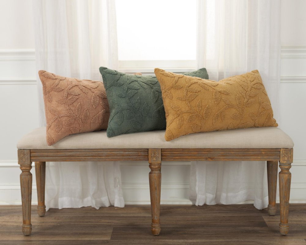 14" X 26" Terra Cotta Cotton Lumbar Throw Pillow With Texture