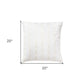 20" White Cotton Throw Pillow With Embroidery