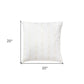 20" White Cotton Throw Pillow With Embroidery