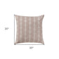 20" Pink and White Cotton Throw Pillow With Embroidery