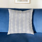 20" Light Blue and White Cotton Throw Pillow With Embroidery