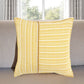 20" Yellow and White Cotton Pillow With Embroidery Edges