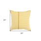 20" Yellow and White Cotton Pillow With Embroidery Edges