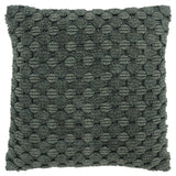 20" Dark Green Cotton Throw Pillow with Texture