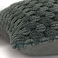 20" Dark Green Cotton Throw Pillow with Texture