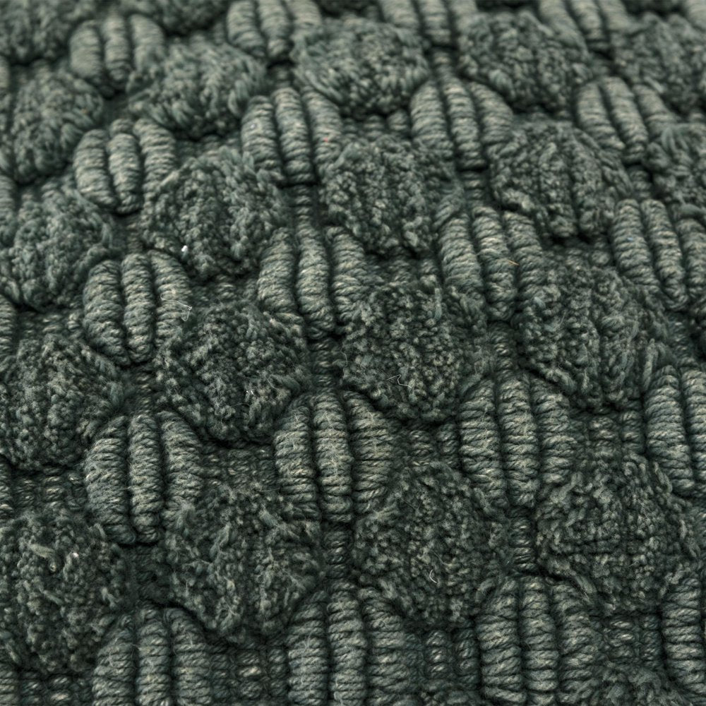 20" Dark Green Cotton Throw Pillow with Texture