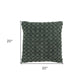 20" Dark Green Cotton Throw Pillow with Texture