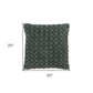 20" Dark Green Cotton Throw Pillow with Texture