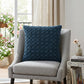 20" Teal Cotton Throw Pillow With Texture