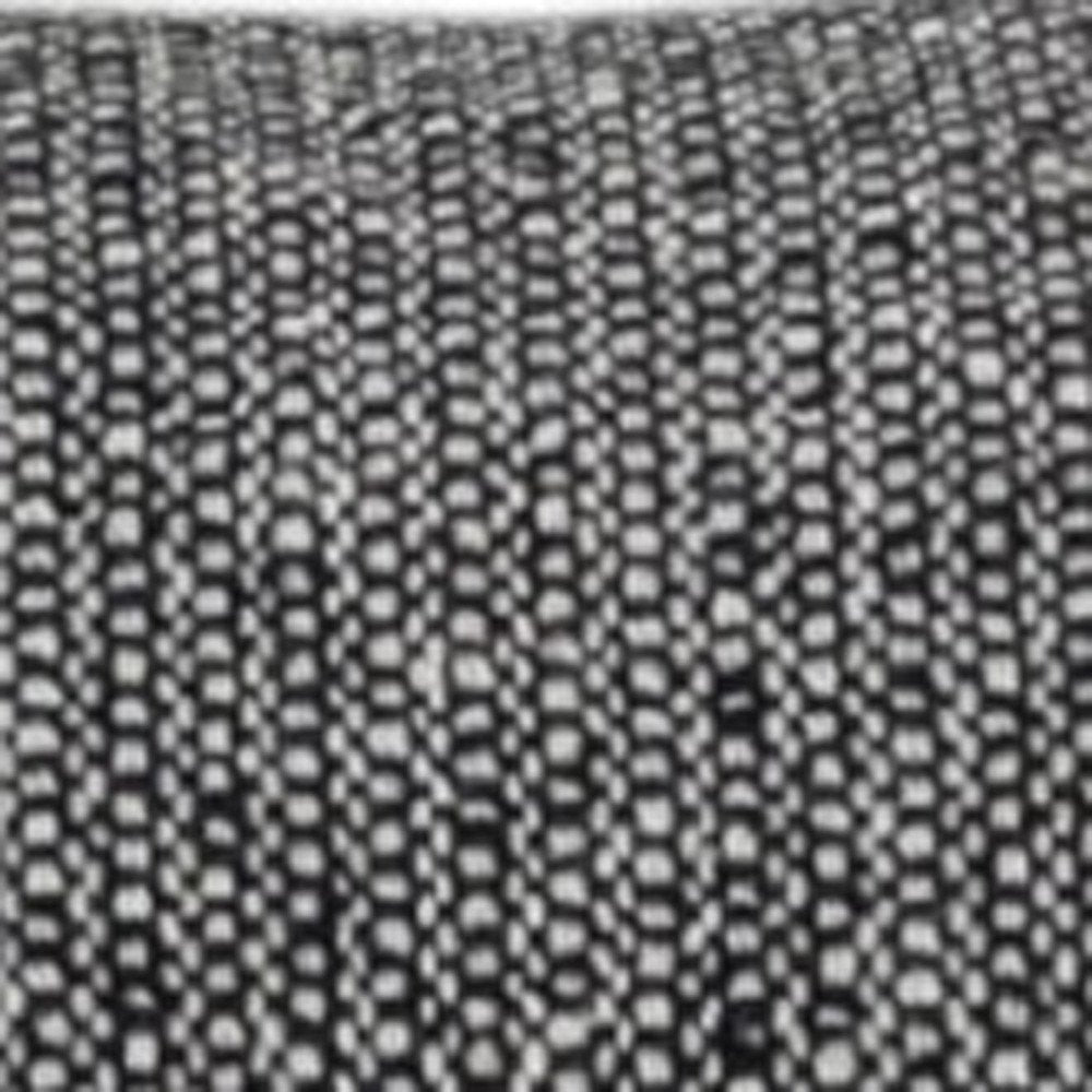 20" White and Black Striped Cotton Throw Pillow with Tassels and Texture