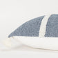 14" X 14" Blue and White Cotton Pillow With Tassels Edges
