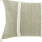 14" X 26" Green And White Lumbar Weave Cotton Throw Pillow with Tassels