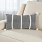 14" X 26" Black And White Weave Cotton Throw Pillow with Tassels