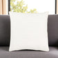 22" White Striped Cotton Throw Pillow