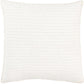 22" White Striped Cotton Throw Pillow
