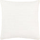 22" White Striped Cotton Throw Pillow