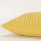 14" X 26" Yellow Lumbar Striped Cotton Blend Throw Pillow