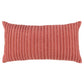 14" X 26" Terra Cotta Lumbar Striped Cotton Blend Throw Pillow
