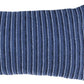 14" X 26" Blue Lumbar Striped Cotton Blend Throw Pillow