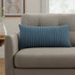 14" X 26" Blue Striped Cotton Blend Lumbar Throw Pillow