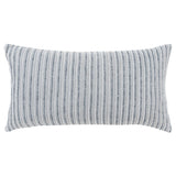 14" X 26" Gray Lumbar Striped Cotton Blend Throw Pillow