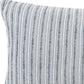14" X 26" Gray Lumbar Striped Cotton Blend Throw Pillow