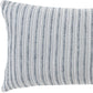 14" X 26" Gray Lumbar Striped Cotton Blend Throw Pillow