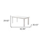 63" White Solid Wood Dining Table