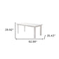63" White Solid Wood Dining Table