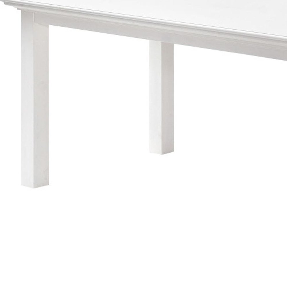 63" White Solid Wood Dining Table