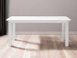 63" White Solid Wood Dining Table