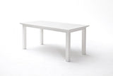 71" White Solid Wood Dining Table