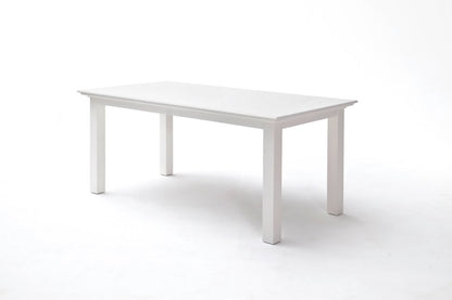 71" White Solid Wood Dining Table