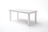 71" White Solid Wood Dining Table