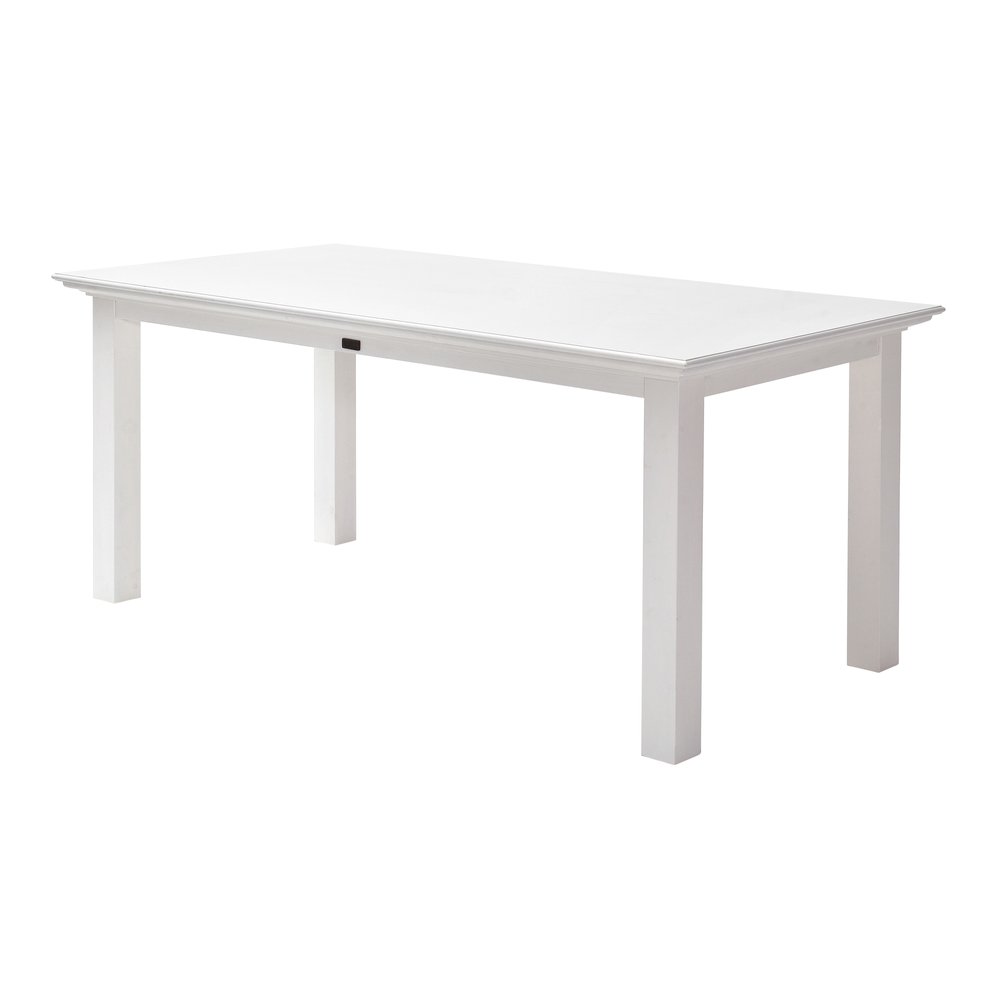 71" White Wood Dining Table