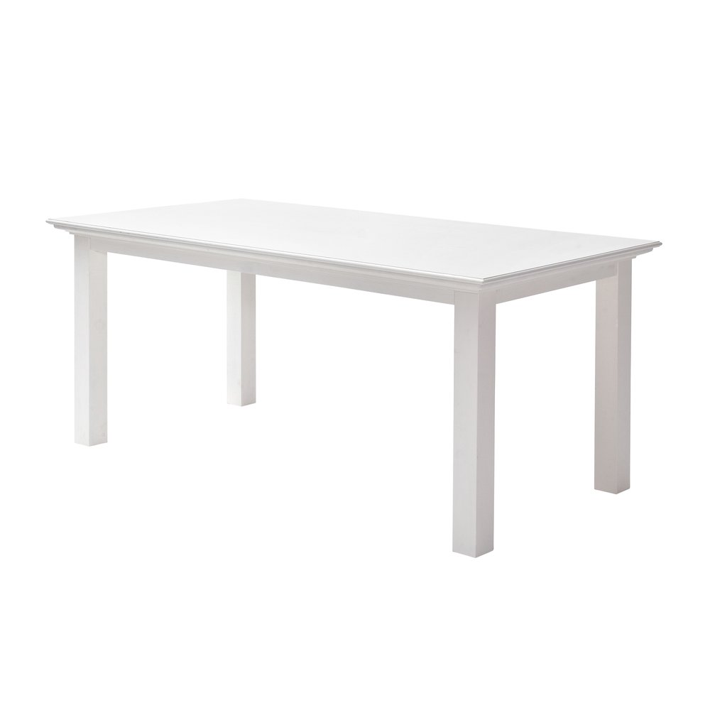 71" White Wood Dining Table