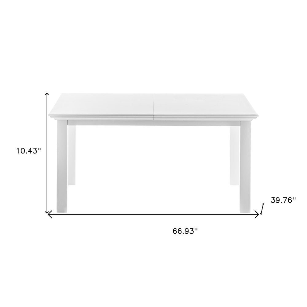 79" White Solid Wood Butterfly Leaf Extending Dining Table