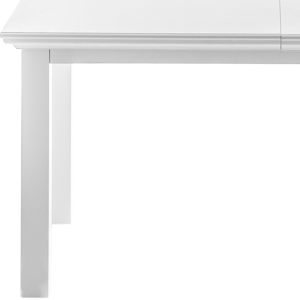 79" White Solid Wood Butterfly Leaf Extending Dining Table