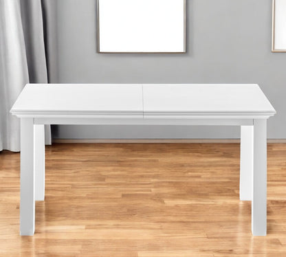 79" White Solid Wood Butterfly Leaf Extending Dining Table