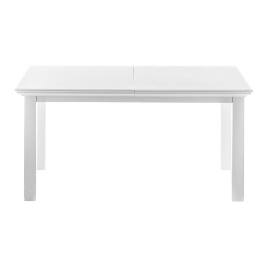 79" White Solid Wood Butterfly Leaf Extending Dining Table