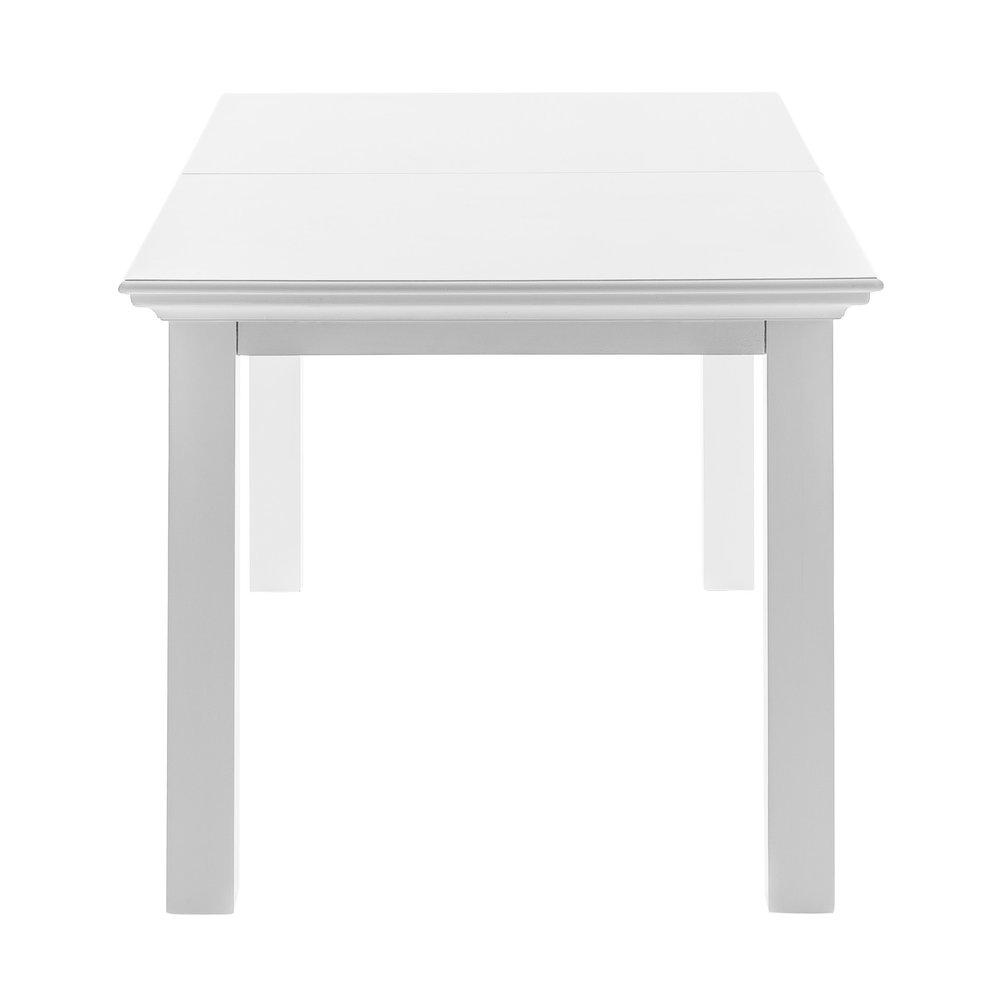 79" White Solid Wood Butterfly Leaf Extending Dining Table