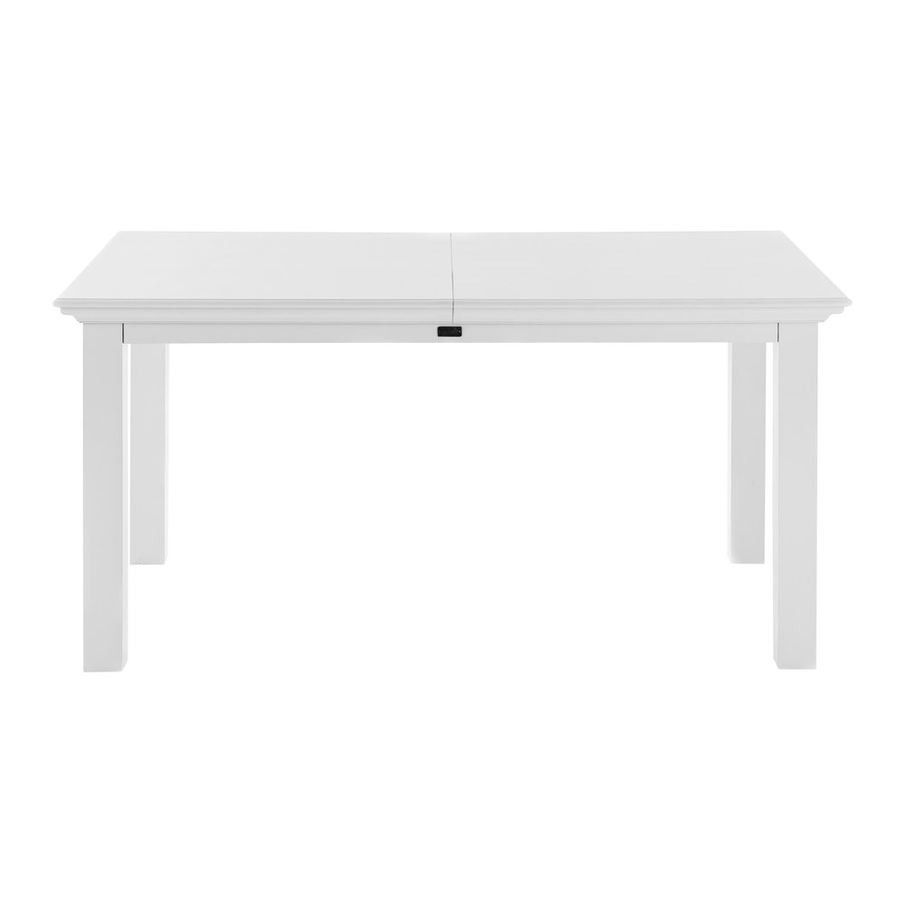 79" White Solid Wood Butterfly Leaf Extending Dining Table