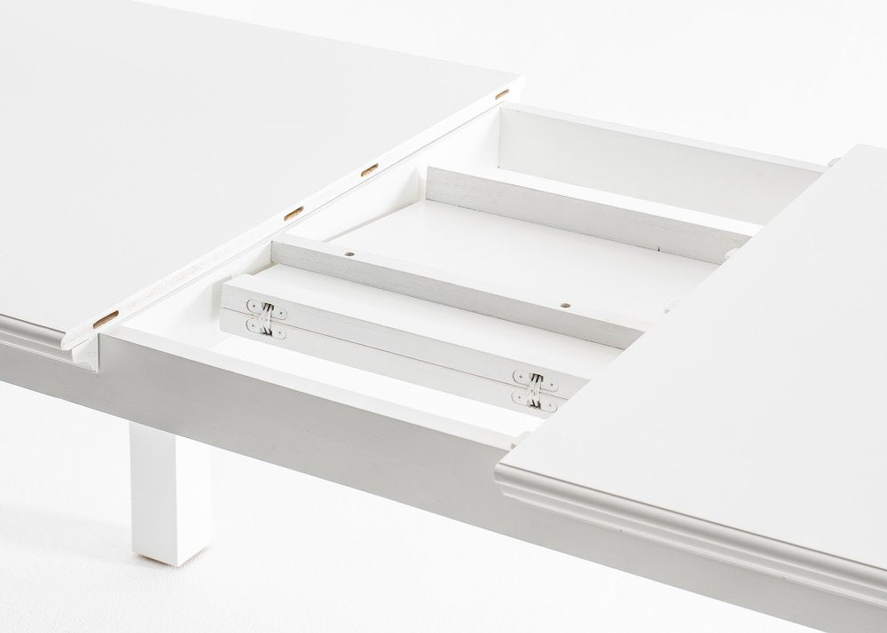 79" White Solid Wood Butterfly Leaf Extending Dining Table