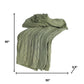50" X 60" Olive Green Cotton Knitted Striped Throw Blanket