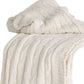 Ivory Knitted 100% Cotton Throw Blanket