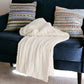 Ivory Knitted 100% Cotton Throw Blanket