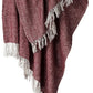 50" X 60" Brick Red And White Chevron Cotton Throw Blanket with Fringe