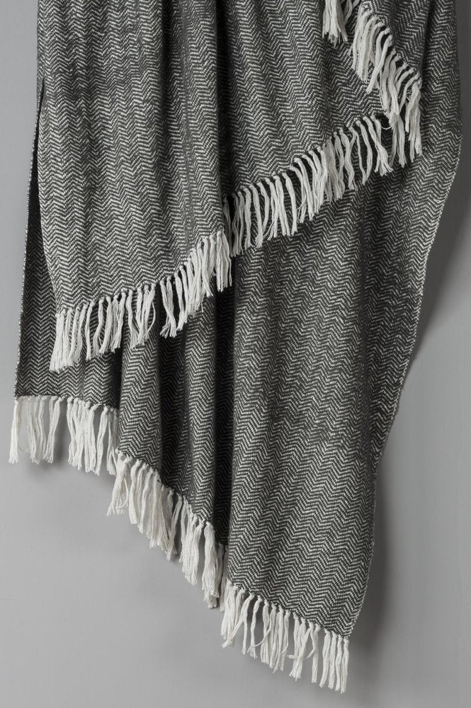 50" X 60" Black And White Chevron Cotton Throw Blanket