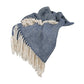 50" X 60" Navy and Ivory Woven Cotton Polka Dots Throw Blanket with Tassels