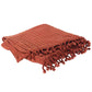 50" X 60" Burnt Orange Cotton Knitted Striped Throw Blanket with Tassels